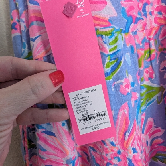 NEW Lilly Pulitzer Girls Harleigh Maxi Dress Blue Peri Sunrise Bay Multiple size - Picture 7 of 9